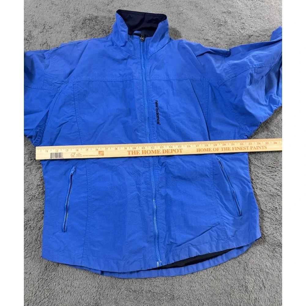 New Balance Windbreaker Jacket Mens M Blue Full Zip Pocket 90s Vintage
